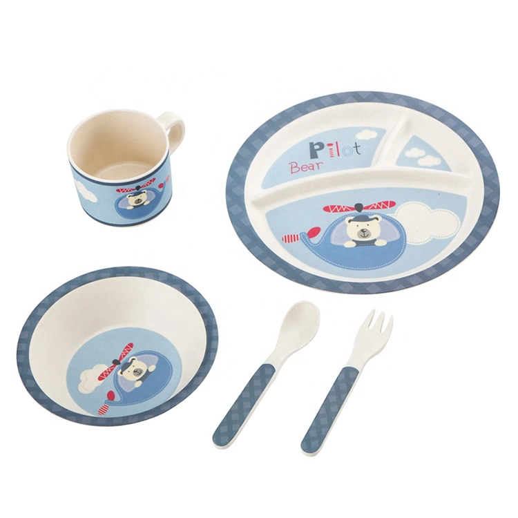 Wholesale Best Bamboo Fiber Kids Dinner Set with Bamboo Kids Plate and Bamboo Kids Cup (SHIKECORE)