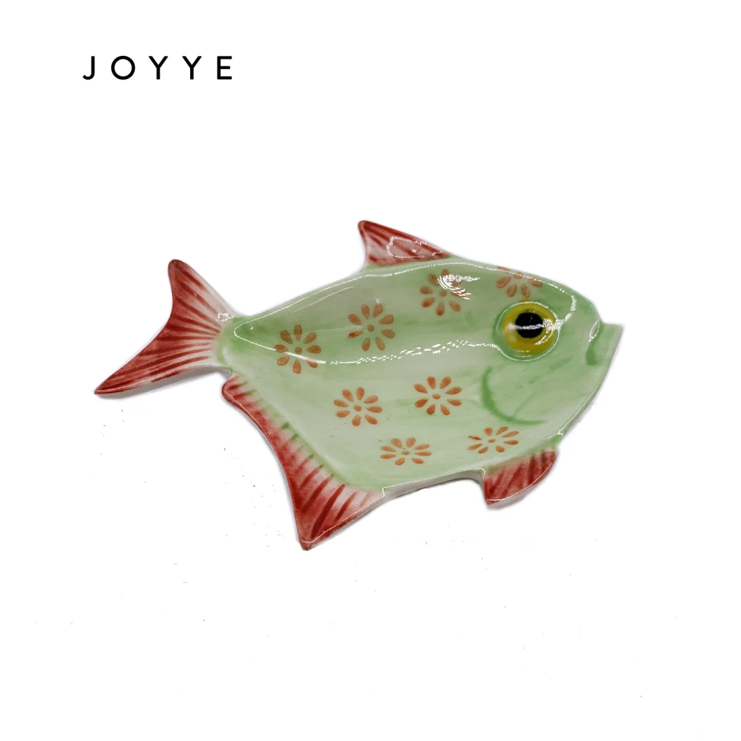 Hanpaint Marine Fish Shape Teabag Holder Ceramic Dish