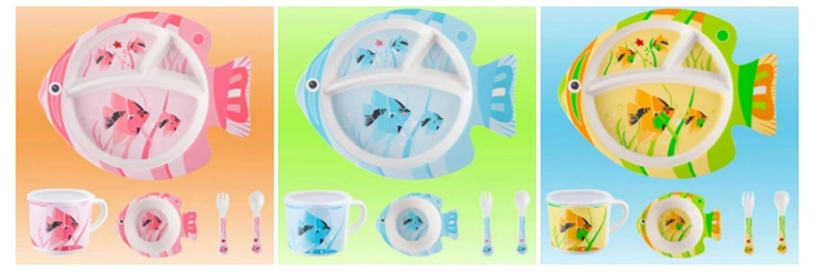 China Wholesale Dinnerware Sets Bamboo Fiber Cute Kids Dinnerware Sets