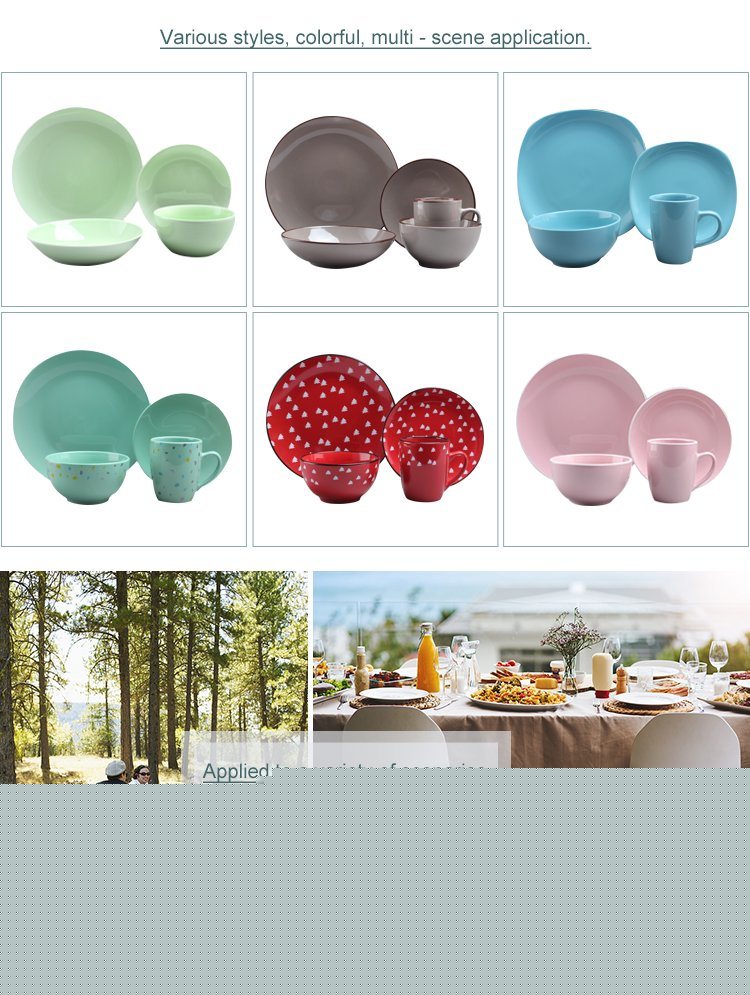 16PCS Glazed Stoneware Dinner Set Stoneware Household Tableware Set