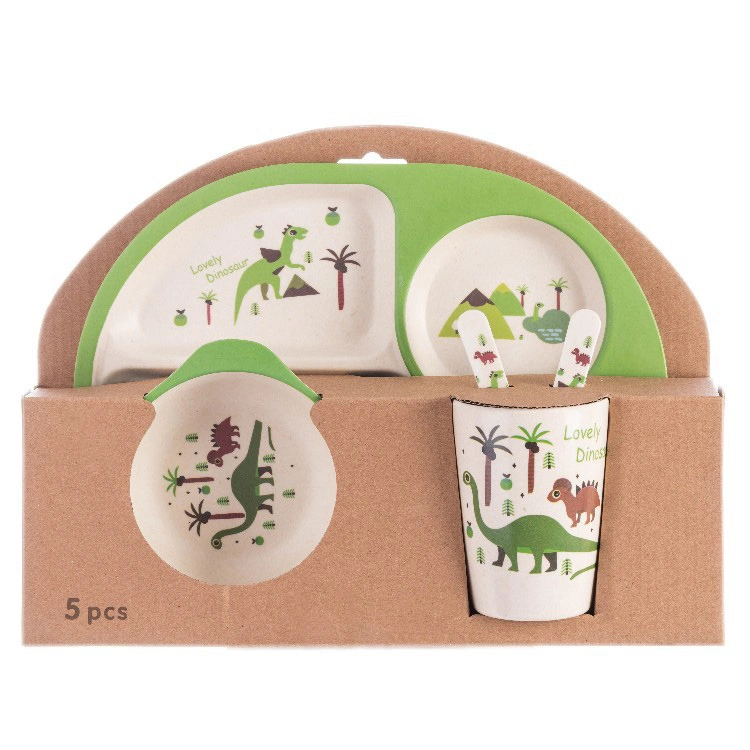Durable Children Wholesale Bamboo Fiber Kids Dinner Set for Kids