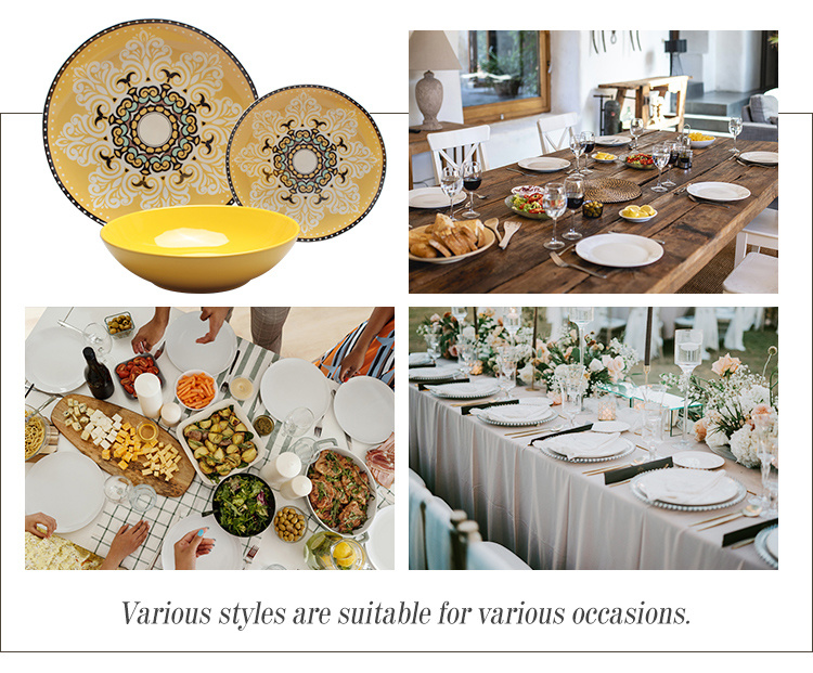 Popular Stoneware Plates with Red Color Glaze Design Ceramic Porcelain Dinnerware Sets