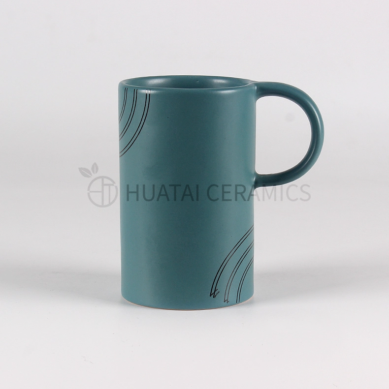 11oz Ceramic Stoneware Color Glaze Coffee Mug with Custom Logo Daily Use Tea Cup