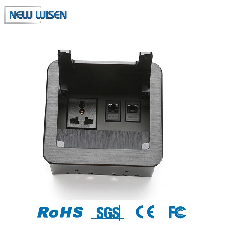 Tabletop Cable Management Aluminum Desktop Power Socket Tabletop Flip up Socket