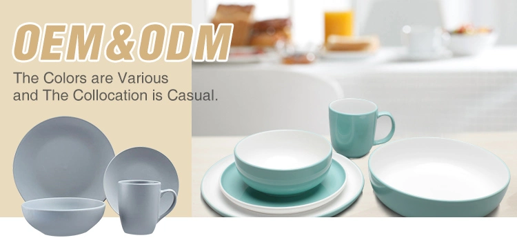 OEM Color Glaze Stoneware Plates Ceramic Porcelain Dinnerware Sets