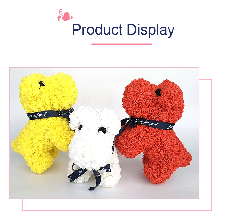 Factory Directly Supply Rose Dog Top Quality Foam Rose Bear for Valentine Day Birthday Gift