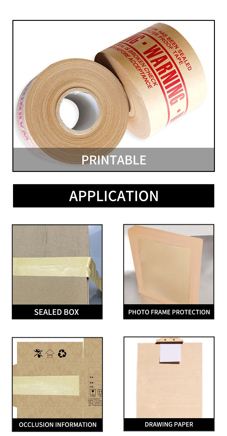 No Noise Gummed Tape Kraft Paper Tape Kraft Paper Roll Paper Kraft Tape