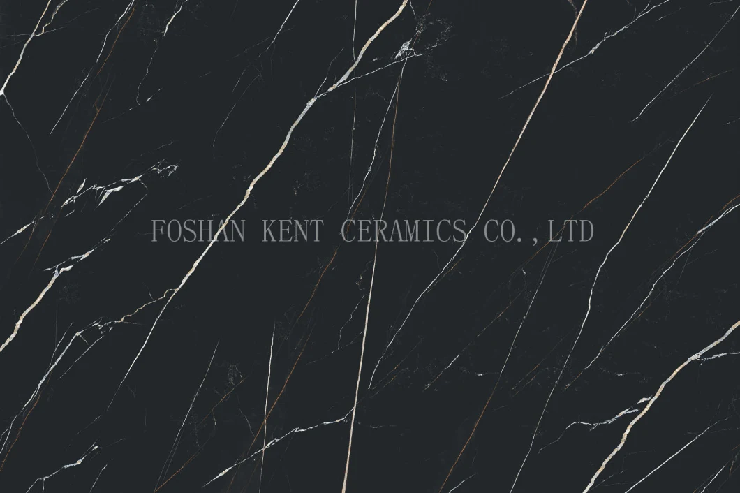 Dark Color Black 900*1800mm Large Floor Wall Marble Look Glossy Vitrified Porcelain Tile