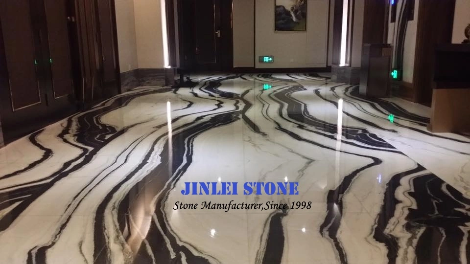 Panda White Marble Wall Floor Tiles Book Match Marble for Flooring Price Paving Slab White Marble