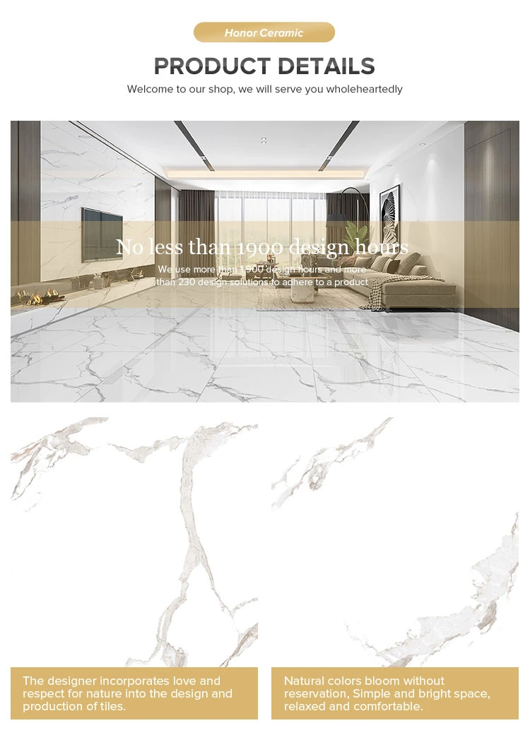 Hotsale 75X150cm Carrara Marble Porcelain Tile of Zibo Honor