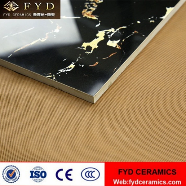 Glazed Porcelain Tiles Black Golden Flowers Tile Glazed Marble Tiles Glazed Polished Tiles