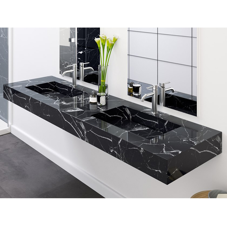 Chinese Marble Honed Surface Nero Marquina Marble Modern Design Bathroom Wall Tiles Black Marquina Marble
