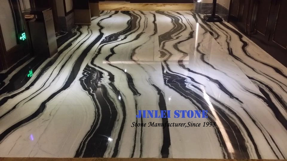 Panda White Marble Wall Floor Tiles Book Match Marble for Flooring Price Paving Slab White Marble