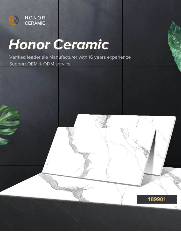 900X1800mm White Marble Glazed Tile Carrara Polished Porcelain Tile
