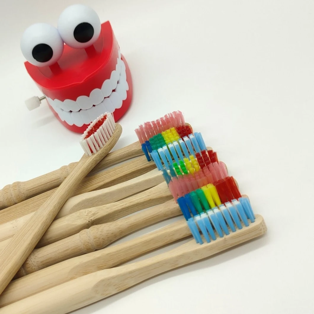 100% Biodegradable Natural Clean Teeth Bamboo Toothbrush with Bamboo Wooden Case Charcoal Toothbrush for Kids and Adults