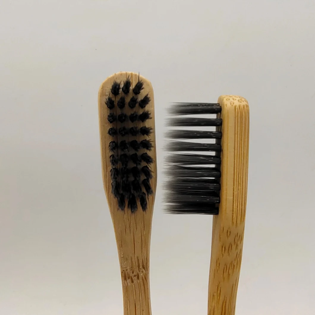 100% Biodegradable Natural Clean Teeth Bamboo Toothbrush with Bamboo Wooden Case Charcoal Toothbrush for Kids and Adults