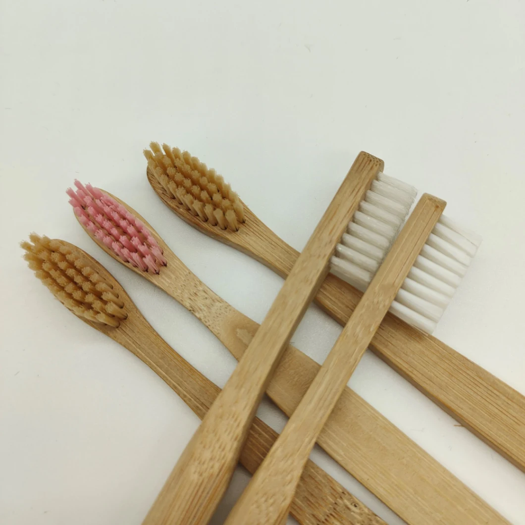 100% Biodegradable Natural Clean Teeth Bamboo Toothbrush with Bamboo Wooden Case Charcoal Toothbrush for Kids and Adults