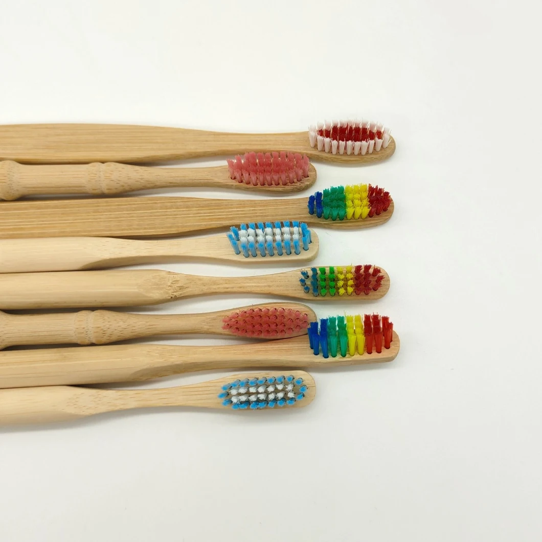 100% Biodegradable Natural Clean Teeth Bamboo Toothbrush with Bamboo Wooden Case Charcoal Toothbrush for Kids and Adults