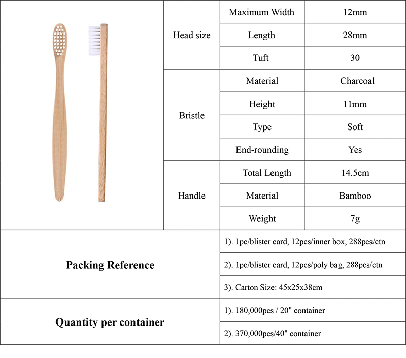 High Quality Natural Bamboo Toothbrush with Soft Bristles Clean Teeth/Bamboo Handle Kid Toothbrush