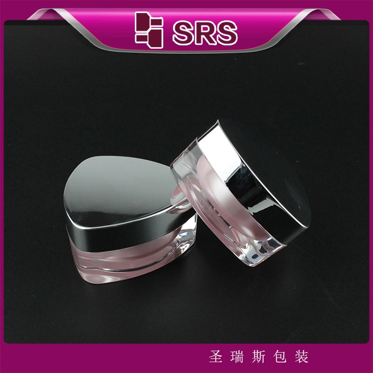 Empty Pink Triangle 10ml Luxury Acrylic Lip Balm Jar