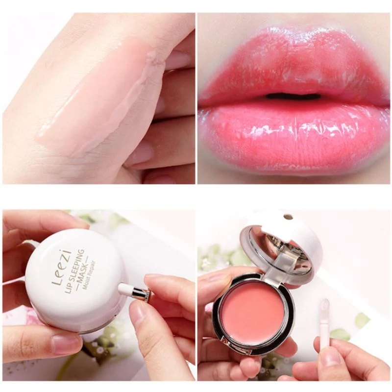 12g Sleeping Lip Mask Balm Cream Rose Essential Oil Repair Hydrating Moisturizing Fading Lip Lines Beauty Cosmetic with Silicone