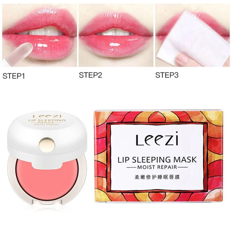 12g Sleeping Lip Mask Balm Cream Rose Essential Oil Repair Hydrating Moisturizing Fading Lip Lines Beauty Cosmetic with Silicone