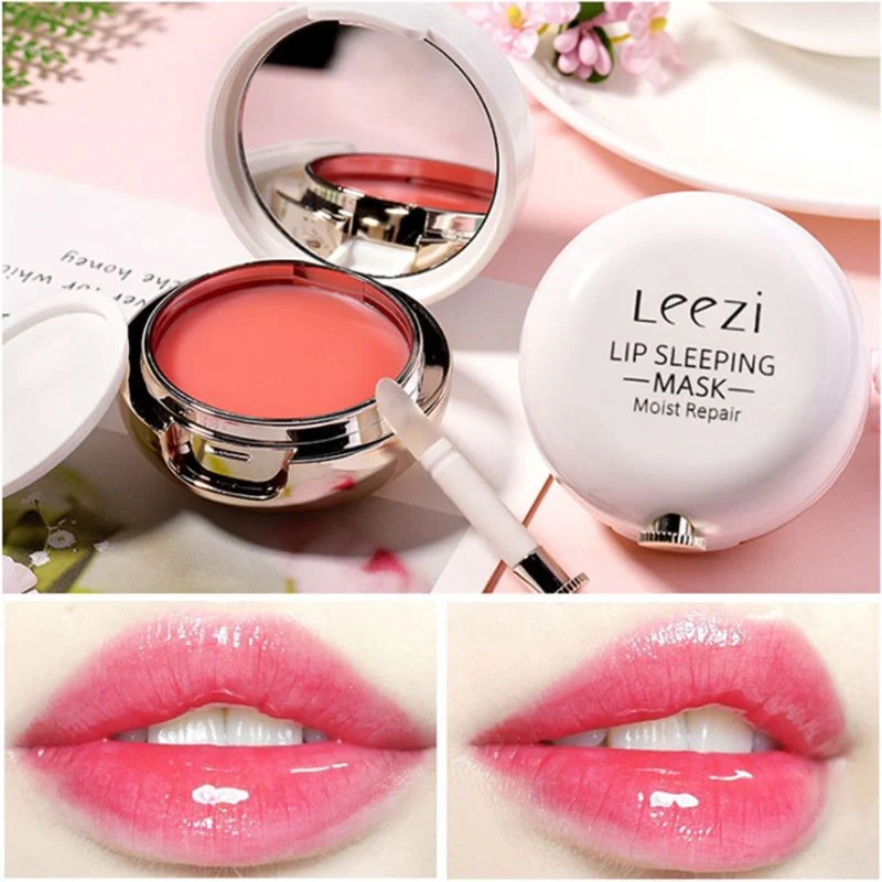 12g Sleeping Lip Mask Balm Cream Rose Essential Oil Repair Hydrating Moisturizing Fading Lip Lines Beauty Cosmetic with Silicone