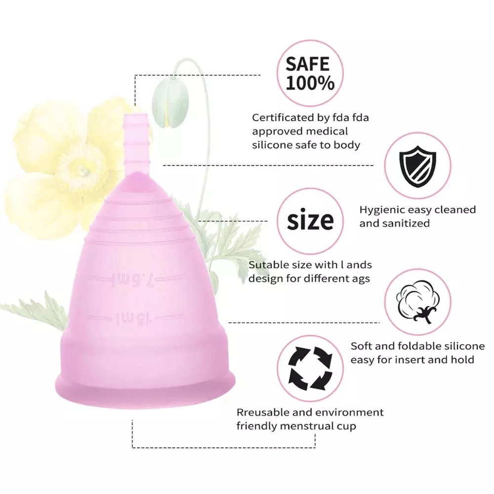 Reusable Liquid Silicone Menstrual Cup Female Menstrual Period Sport Girl Period Cup