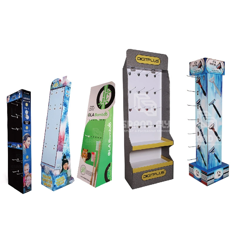 Custom Supermarket Retail Pop Cardboard Paper Display Stand for Cosmetic Lipsticks