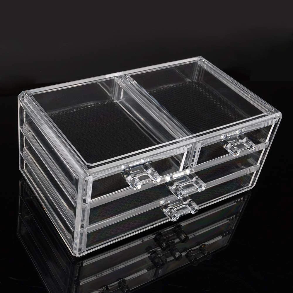 Jewellery Storage Box Acrylic Lipsticks Make up Organiser Holder Cosmetic Case