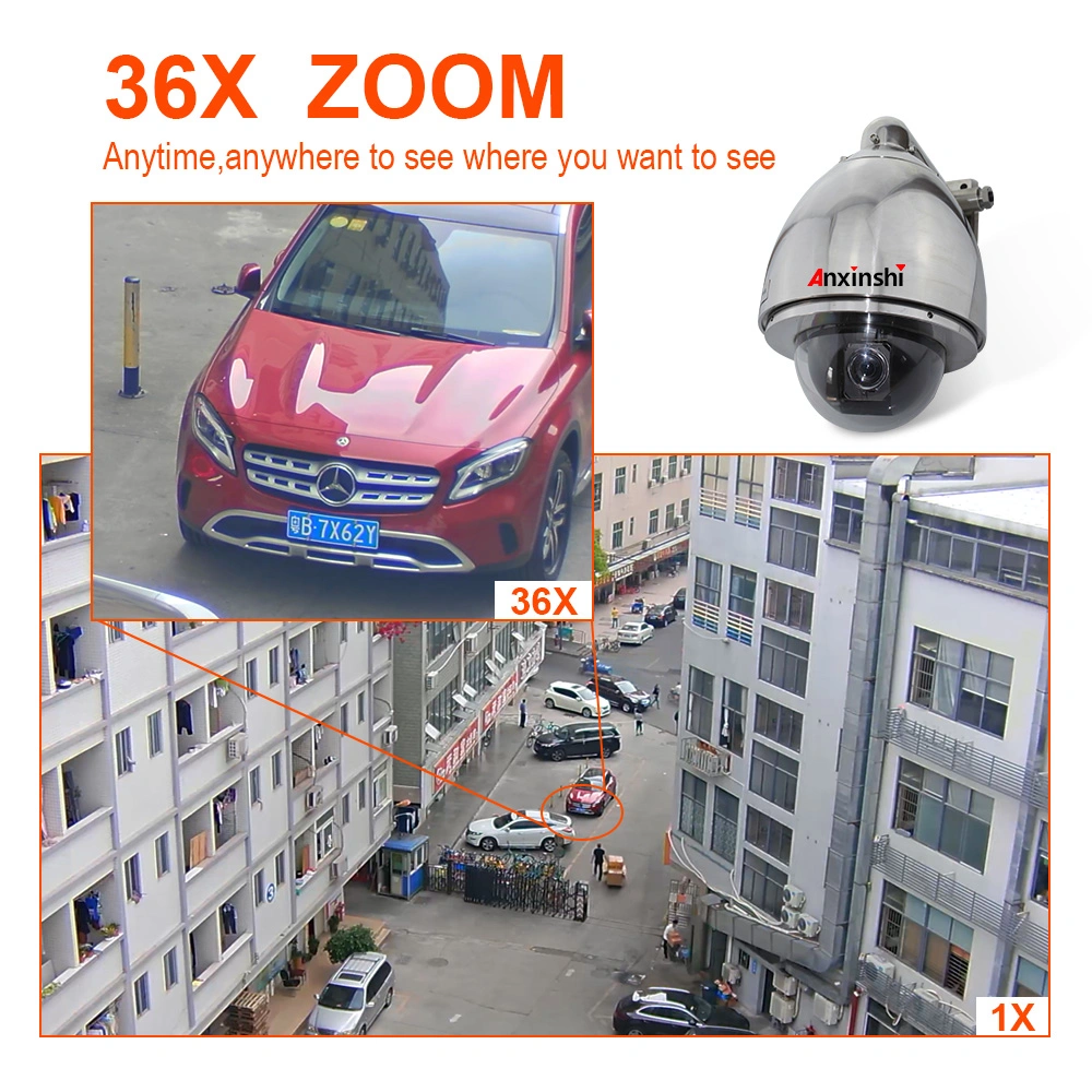 Corrosionproof Camera in Marineproof Stainless Steel PTZ 36X Zoom CCTV Camera