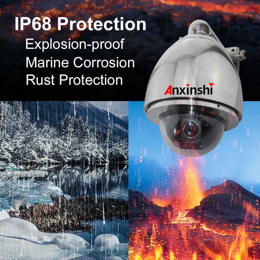 Explosion Proof Marine Corrosion Rust Protection Stainliess Steel PTZ Waterproof Weatherproof IP68 Camera