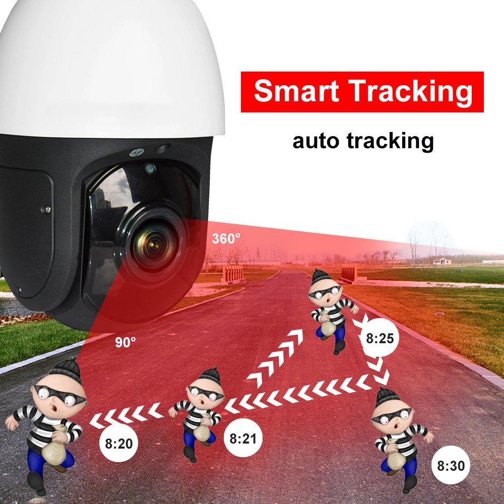 2MP/5MP Auto Tracking 20X Zoom PTZ Waterproof IP66 Poe IP Security CCTV Camera