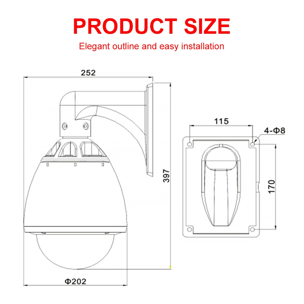 5MP 20X Zoom IP PTZ Security Camera