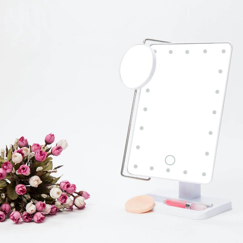 Hot Sell LED Makeup Mirror Plastic Mirror with Base Vanity Lights Mirror