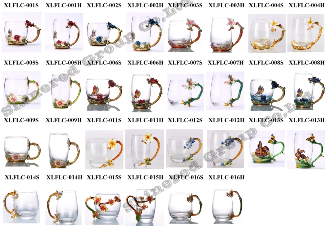 Beautiful Crystal Glass Cup Enamel Glass Cup Drinking Glass Cup Glass Water Cup