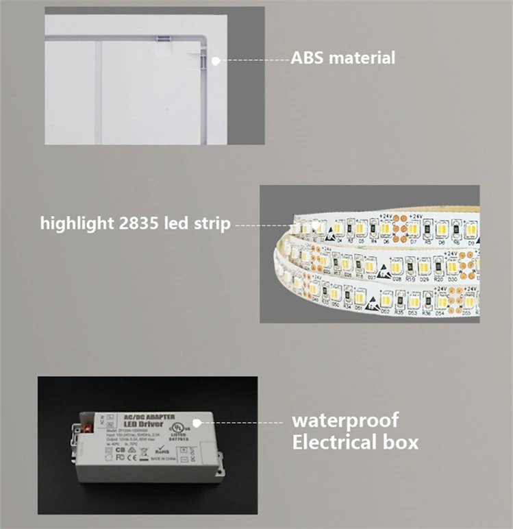 Top-Rank Selling Desktop LED Mirror with Touch Sensor LED Bathroom Mirror