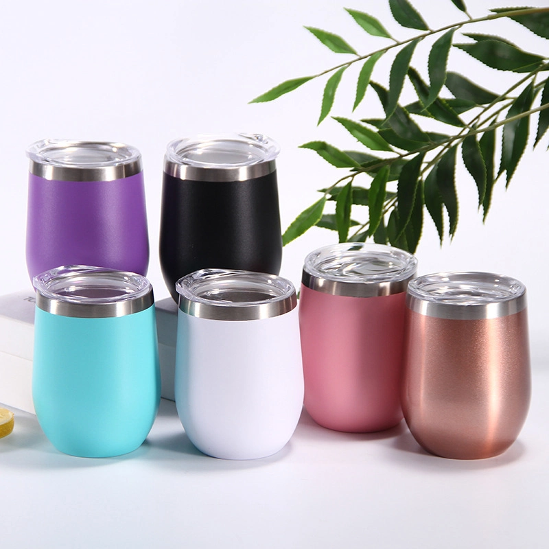 12oz Steel Insulated Metal Wine Goblet Vacuum Wine Cup