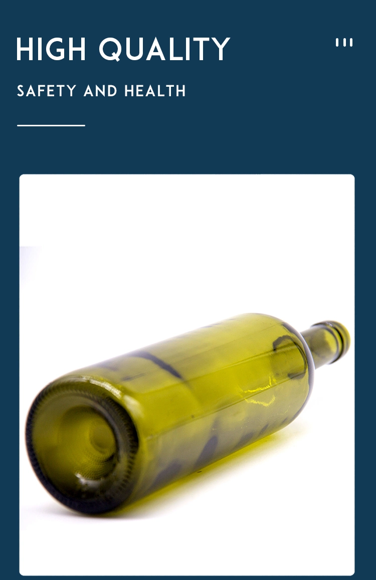 750ml New Design Glass Bottles Red Dark Green Wine Bottle Glass Bottle