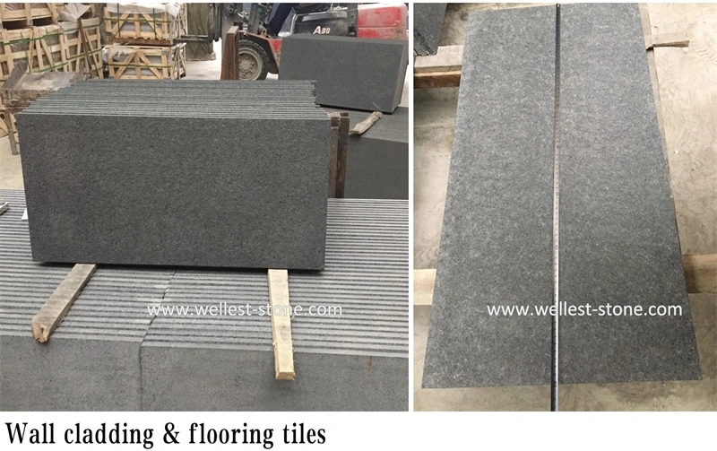 2019 Affordable Price Flamed Black Granite Cobbles/Black Granite Driveway Cobblestone Paver/Black Granite Setts