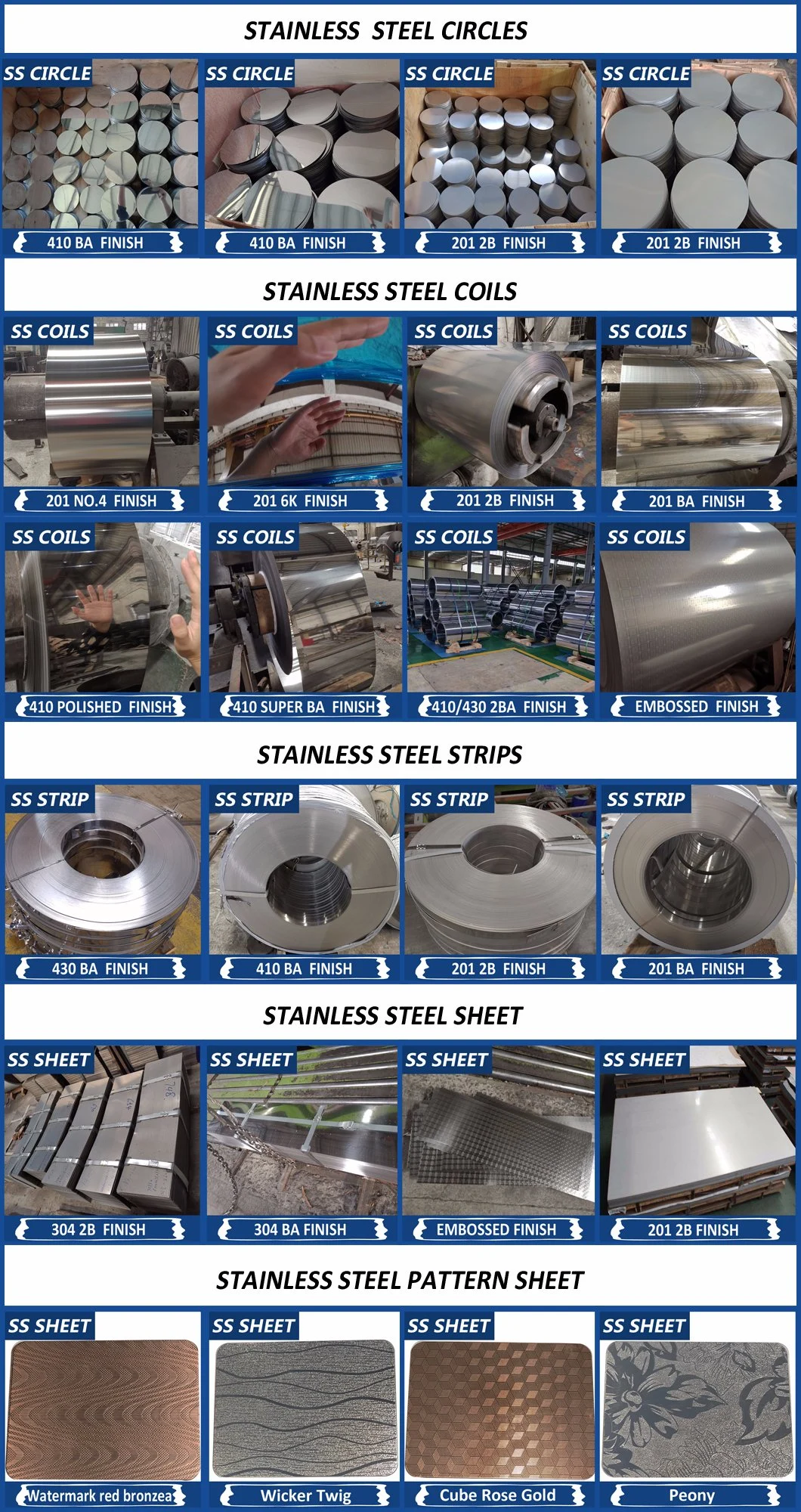 201 304 430 Stainless Steel Strips with Good Corrosion Resistance and Heat Resistance