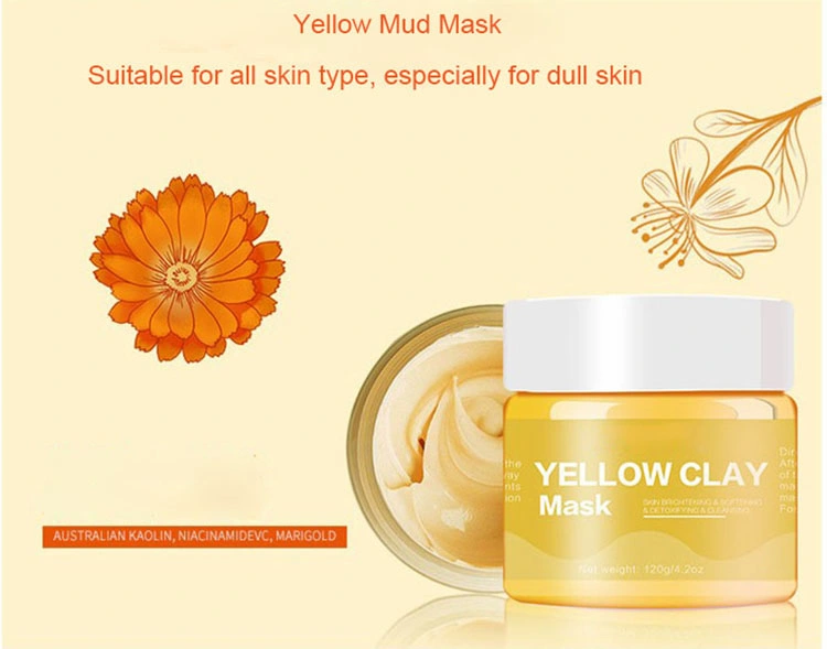 OEM Beauty Products Anti Aging Acne Treatment Bentonite Mud Mask Natural Organic Turmeric Face Clay Mask