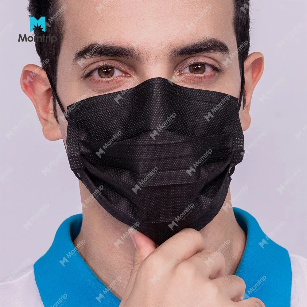 4 Ply Registered CE Approved En14683 Type 2r Disposable Earloop Medical Black Mask with Activated Carbon