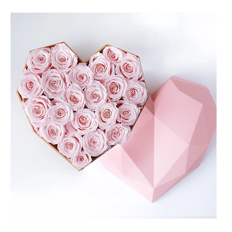 Floral Heart Shaped Box Preserved Rose Natural Rose Valentine Gifts