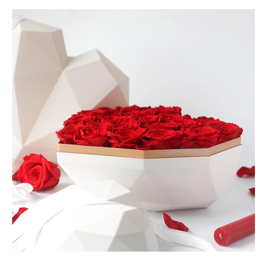 Floral Heart Shaped Box Preserved Rose Natural Rose Valentine Gifts