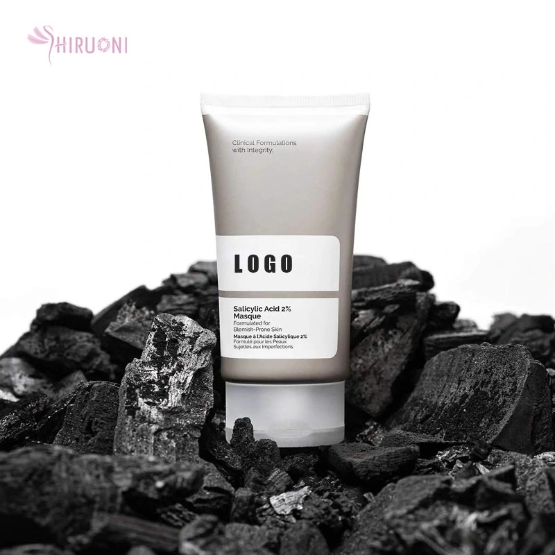 Custom with Your Logo Rich in Minerals Charcoal Clay Mask Improving Facial Acne Salicylic Acid 2% Masque Black Mud Mask