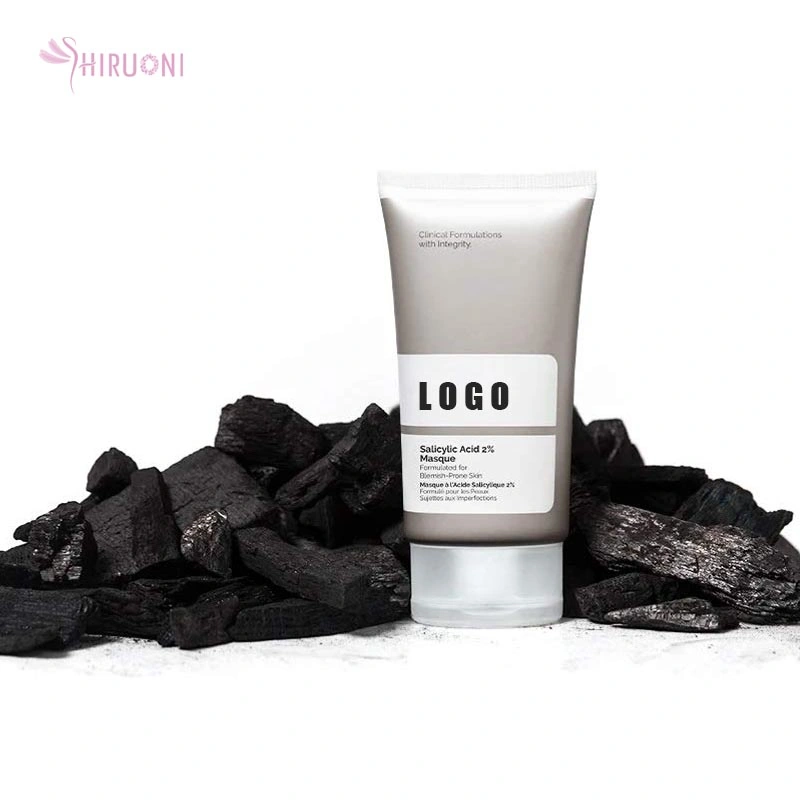 Custom with Your Logo Rich in Minerals Charcoal Clay Mask Improving Facial Acne Salicylic Acid 2% Masque Black Mud Mask