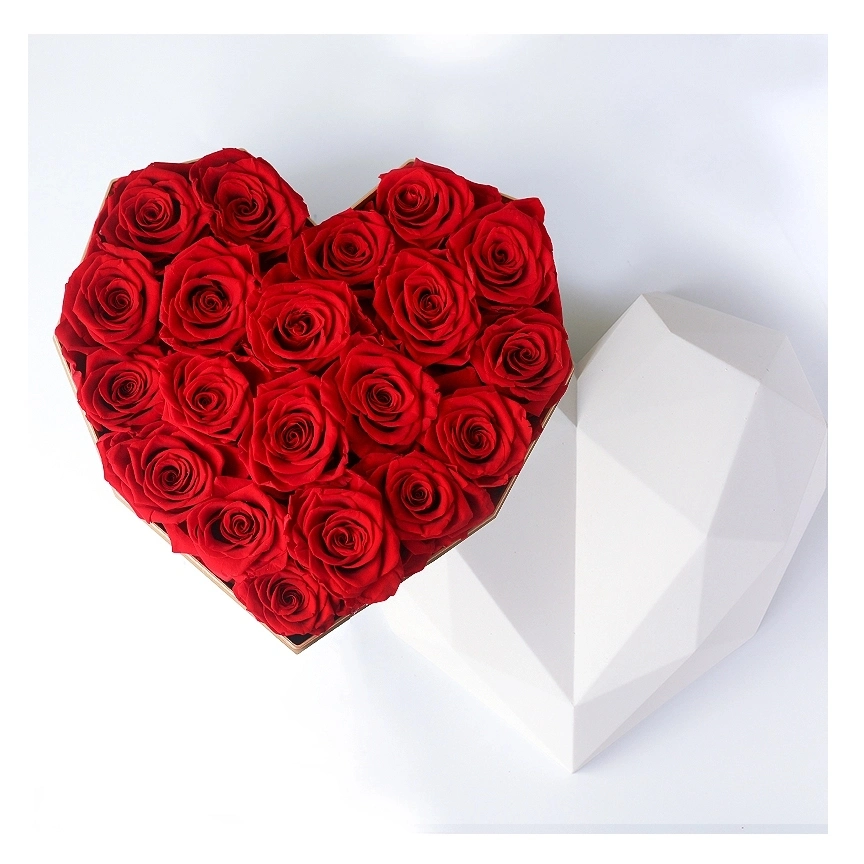 Floral Heart Shaped Box Preserved Rose Natural Rose Valentine Gifts