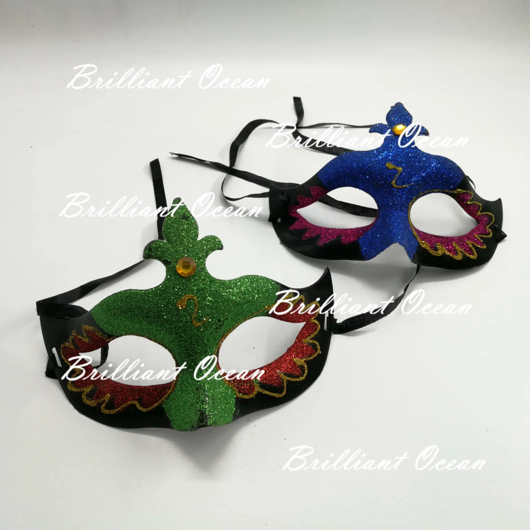 Glitter Masquerade Mask with Jewel for Halloween Party