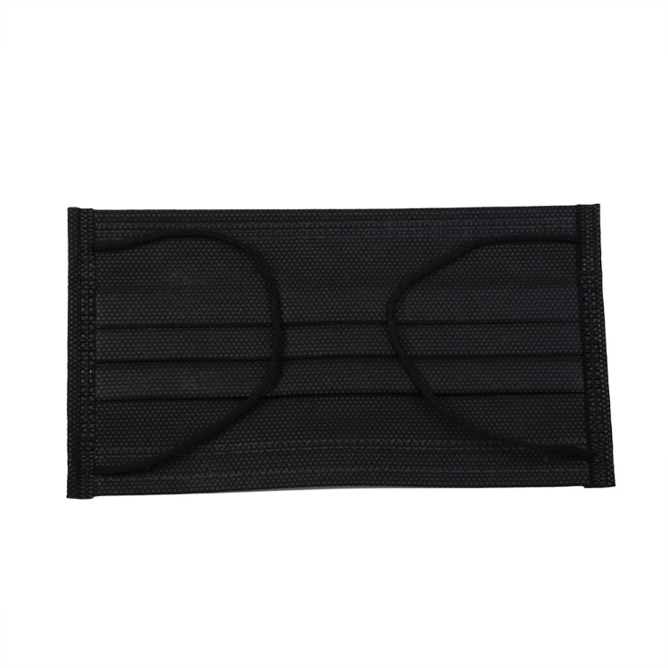 3 Ply 50 Packed Non Woven Daily Use Anti Dust Protective Medical Disposable Earloop Black Mask